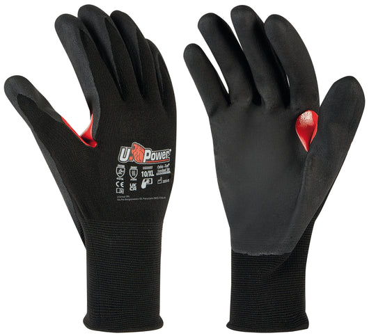 U-Power GUANTI DA LAVORO FLYNT IN NYLON/NITRILE Col. Rosso/Nero  tg. 8 12.00 paia