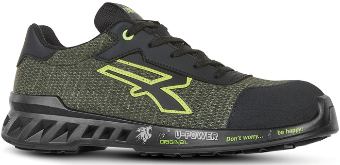 U-Power SCARPE ANTINFORTUNISTICA BASSE S1P SRC ESD REDLEVE ROBIN Col. Nero/Verde Mis. 45