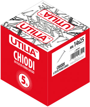 Utilia CHIODO A TESTA PIANA LARGA mis. 14x25 mm. 5.00 kg