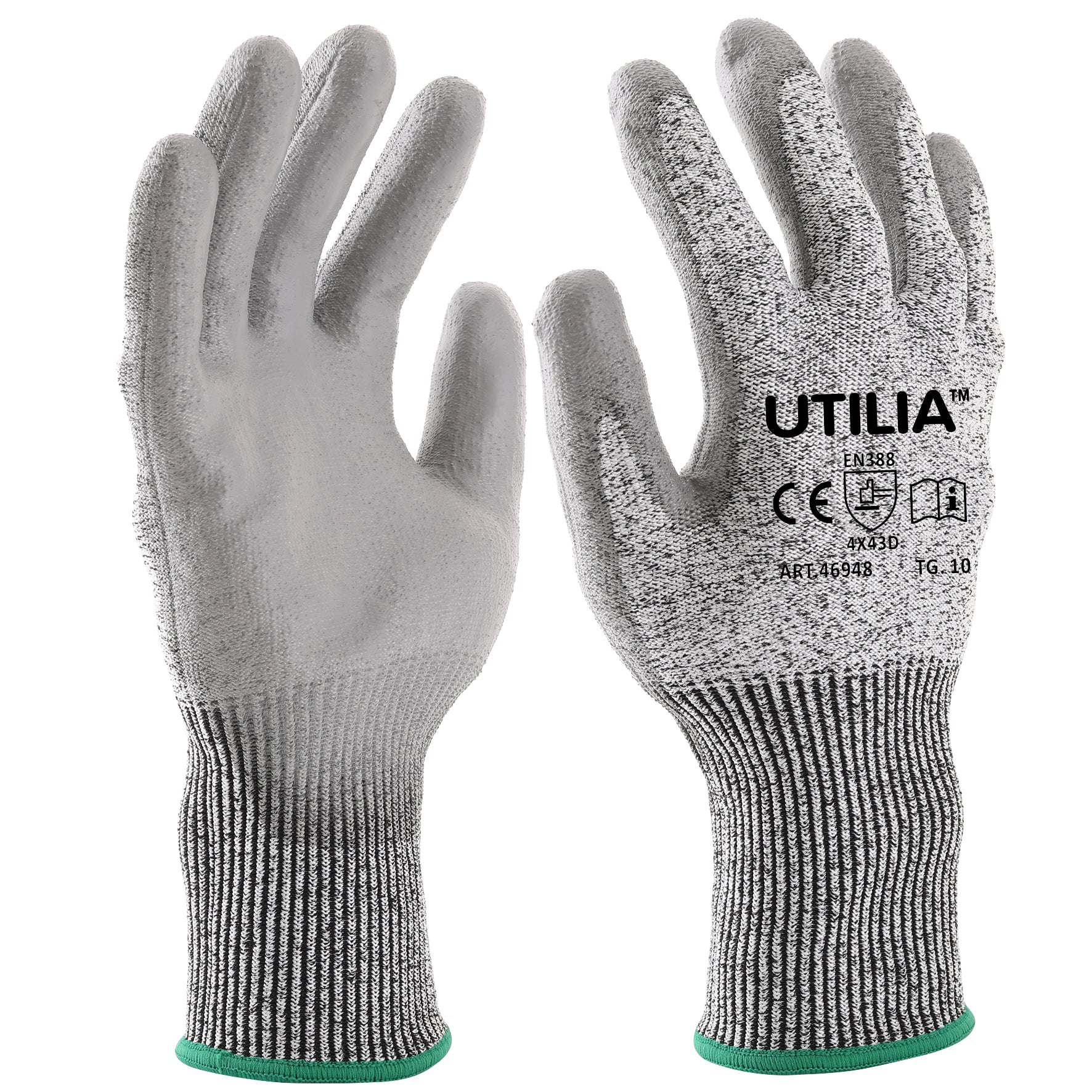 Utilia GUANTI ANTITAGLIO IN NYLON/POLIURETANO Col. Grigio tg.10 12.00 paia