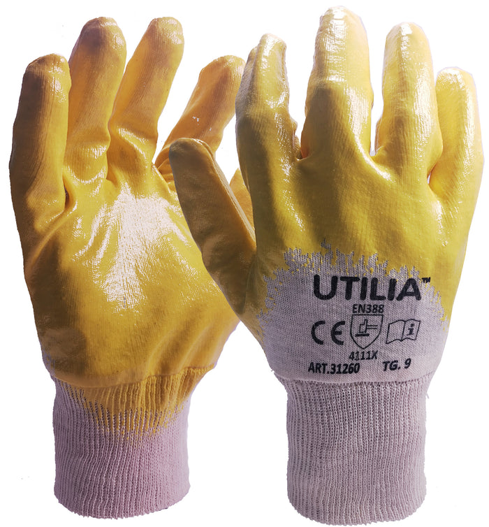 Utilia GUANTI IN NITRILE/COTONE Col. Giallo tg.10 12.00 paia
