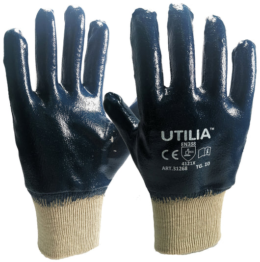 Utilia GUANTI N.B.R. CON POLSINO A MAGLIA Col. Blu tg. 9 12.00 paia