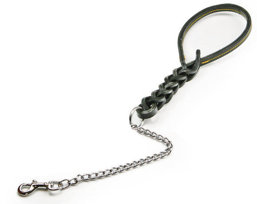 Utilia Pet GUINZAGLIO IN CUOIO TRIPLA TRECCIA CON CATENA cm. 60 col. Assortiti