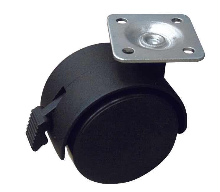 Utilia RUOTA GIREVOLE PER MOBILI CUFFIA NYLON+FRENO  mm. 50-piastra mm. 38x38 4.00 pz