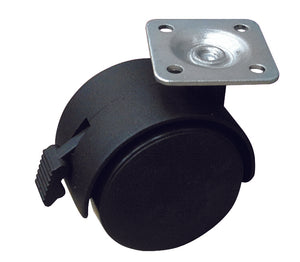 Utilia RUOTA GIREVOLE PER MOBILI CUFFIA NYLON+FRENO  mm. 50-piastra mm. 38x38 4.00 pz