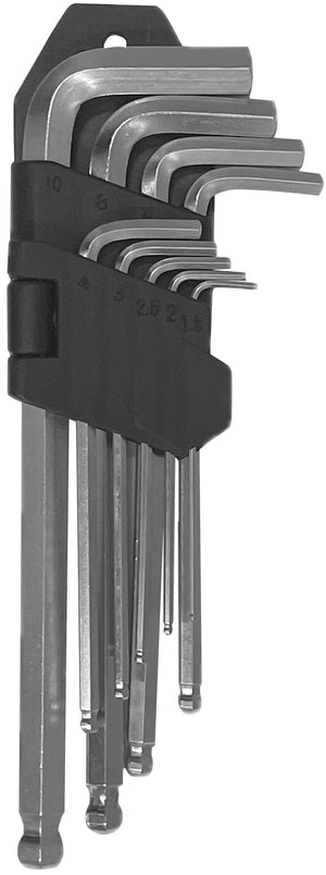 Utilia SERIE CHIAVI MASCHIO ESAGONALI LUNGHE CON TESTE A SFERA pz. 9