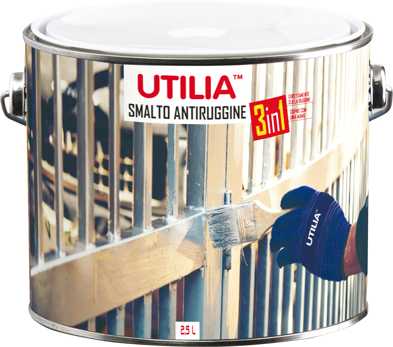 Utilia SMALTO ANTIRUGGINE lt. 2,5 Bianco lucido 2.00 pz