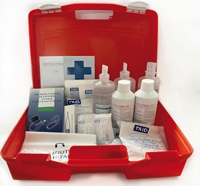 VALIGETTA PRONTO SOCCORSO IN POLIPROPILENE cm. 40x13x29,5 h col. Arancio - ALLEG.1