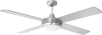 VENTILATORE DA SOFFITTO CON 4 PALE IN LEGNO CON LUCE E TELECOMANDO 60 W Ø cm. 132 Col. Silver