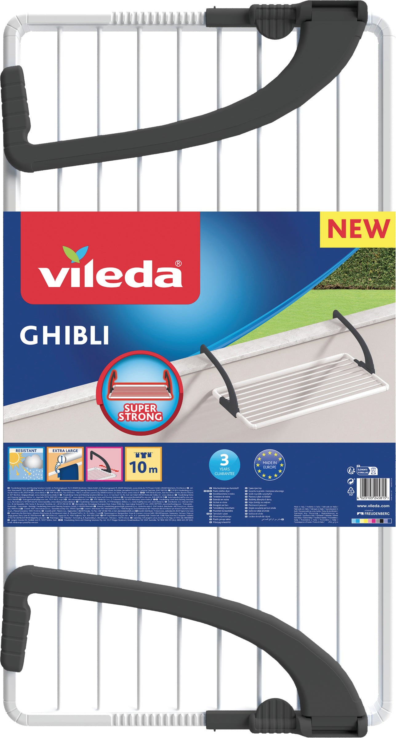 Vileda STENDIBIANCHERIA DA BALCONE GHIBLI cm. 99x54x26 h Stenditura mt. 10