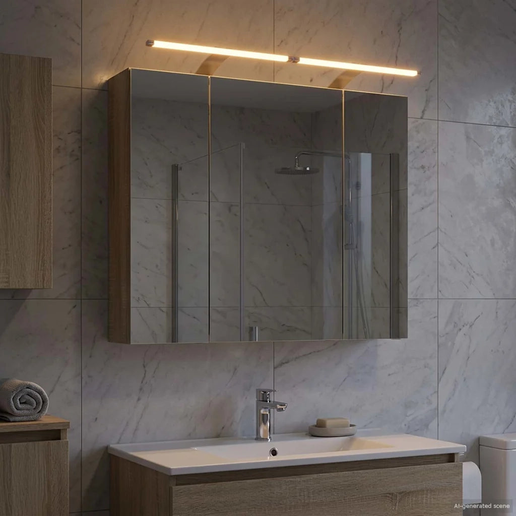 Mobiletto per specchio da bagno Rovere Sonoma 80 x 14.5 x 70 cm