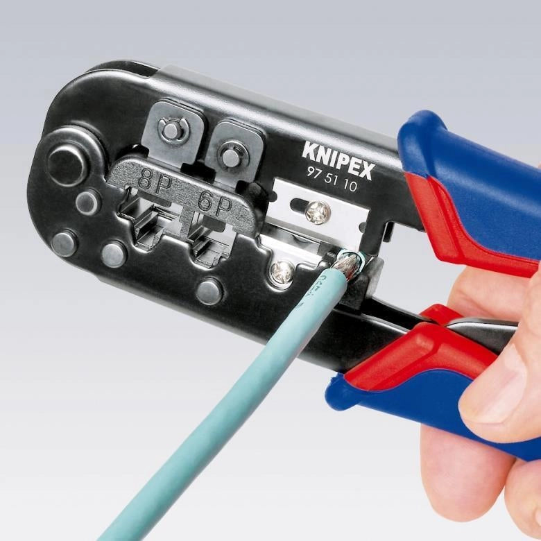 Knipex 97 51 10 Crimpatrice Nero, Blu, Rosso