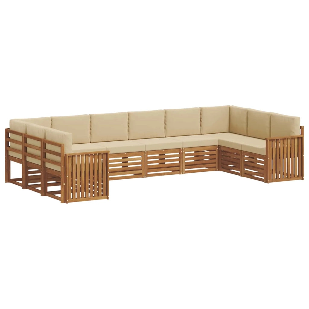 Set divano sezionale con cuscino 10 pcs Naturale e Beige