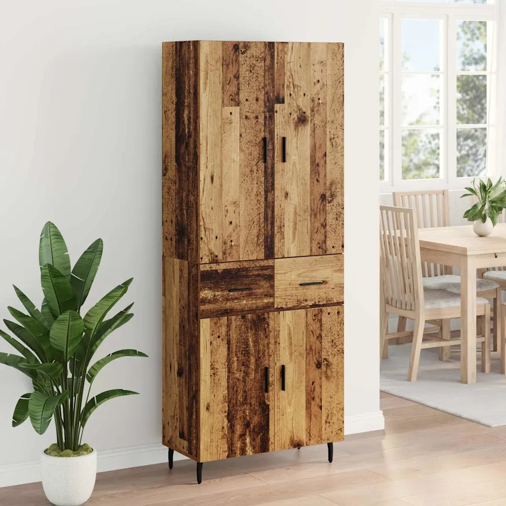 Credenza 2 pz | Madia | Buffet da pranzo | Armadio da pranzo Legno vecchio Legno Stratificato e Vetro