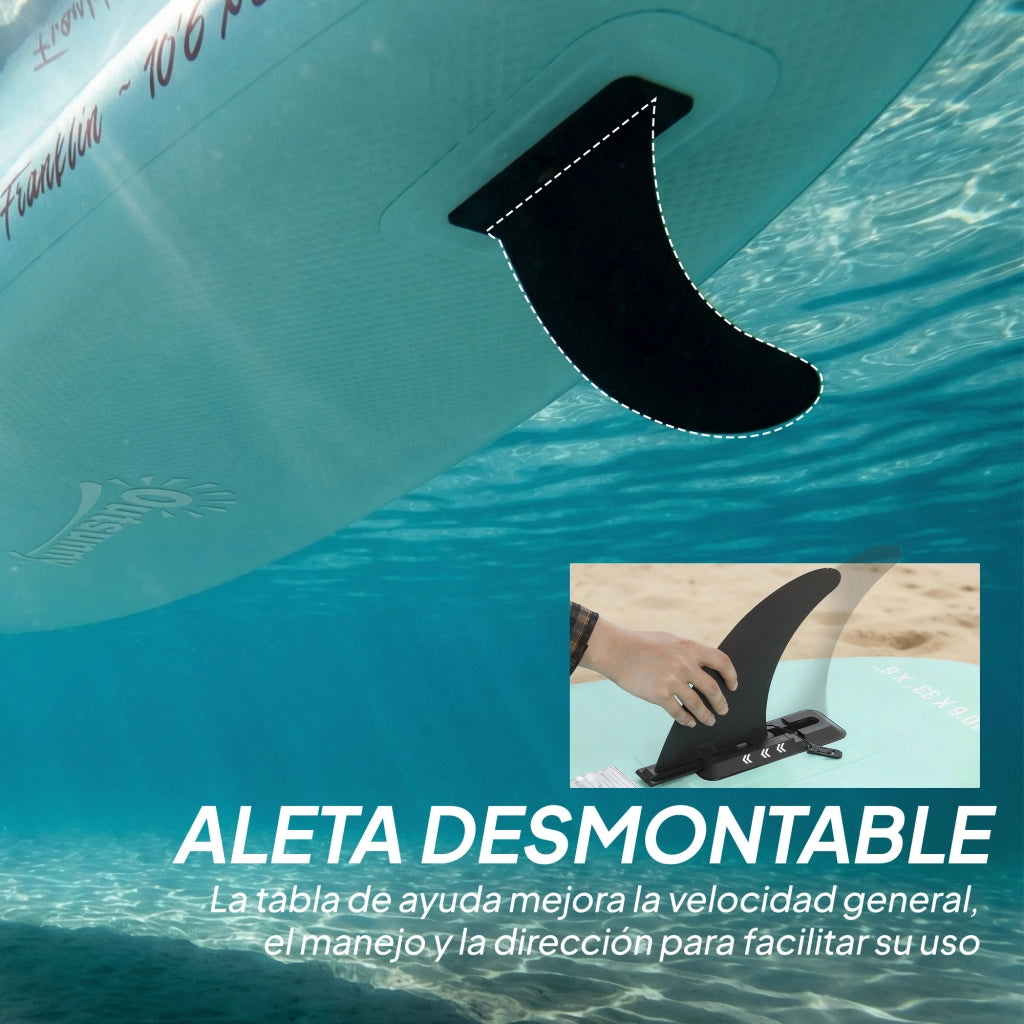 Tavolo da Paddle Surf Inflatable 320 cm Antiscivolo ¨C zephmum ¨C Alluminio Nero