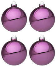 Palline di Natale in Vetro Rosa Scuro Lucido Addobbi Decorazioni Albero Diametro: 100 mm