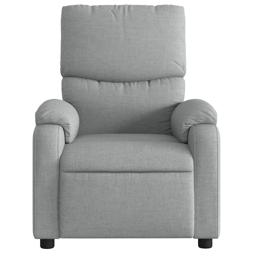 Divano Sedia-Poltrona Reclinabile Massaggio Elettrica Grigio Chiaro Tessuto 374566