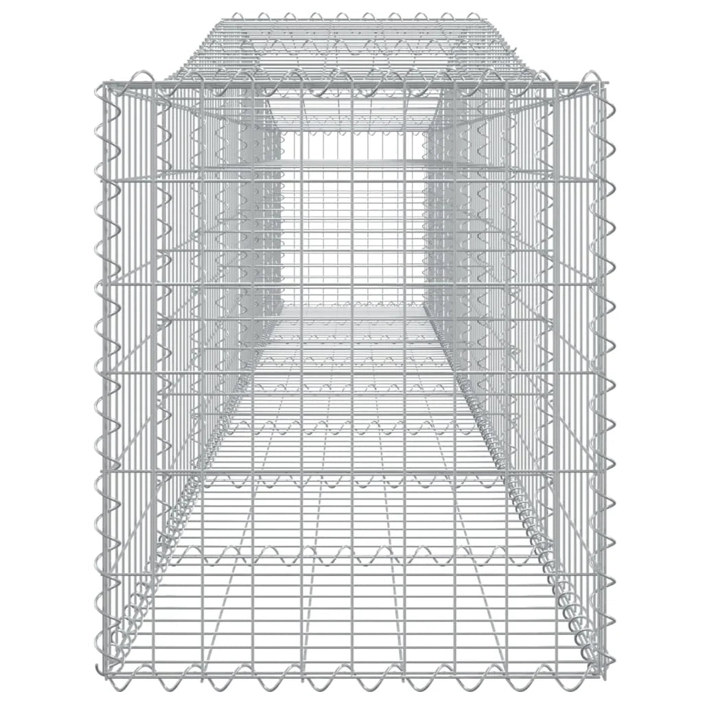 Set di 8 gabbioni ad arco per recinzioni a gabbia e muri di contenimento 400 x 50 x 60/80 cm ferro zincato argento 02_0041237