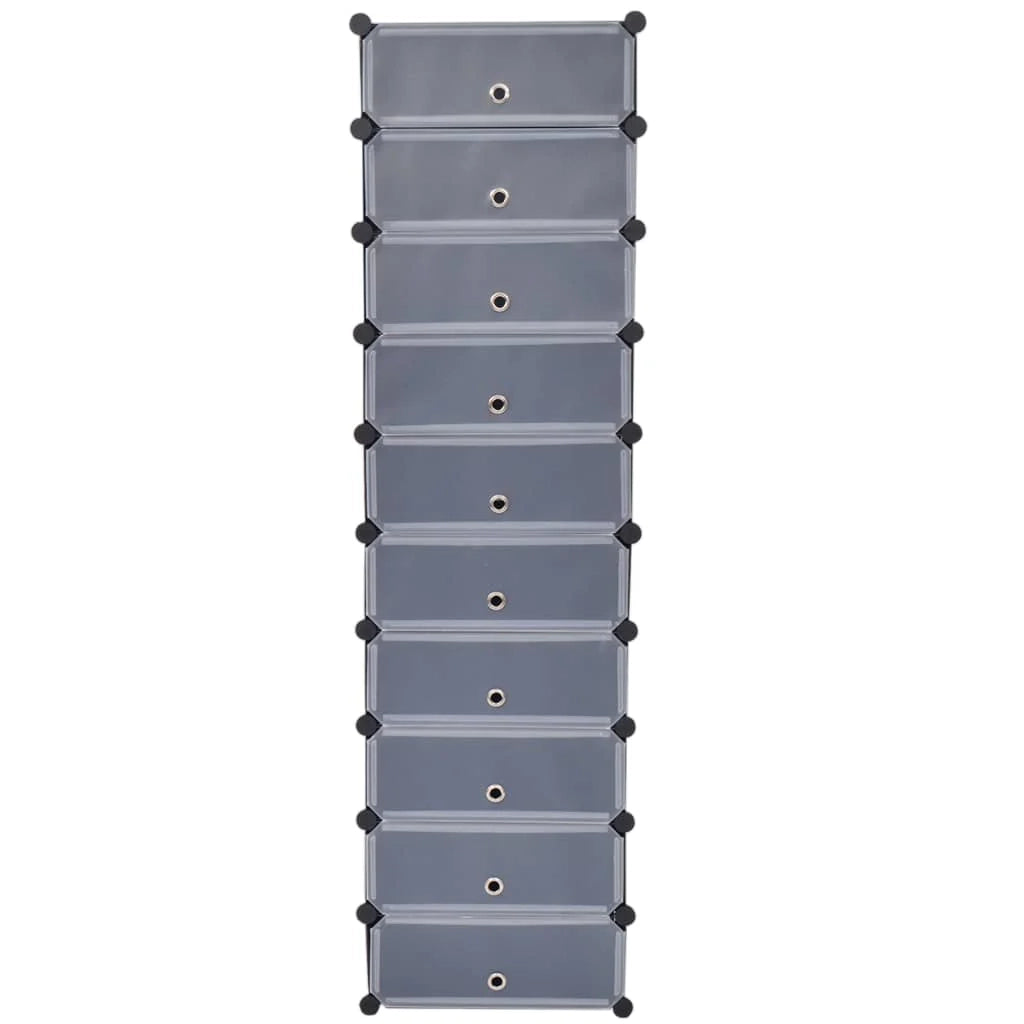 Scarpiera mobiletto portascarpe mobile per ingresso/corridoio/soggiorno con 10 scomparti Nero 02_0021403