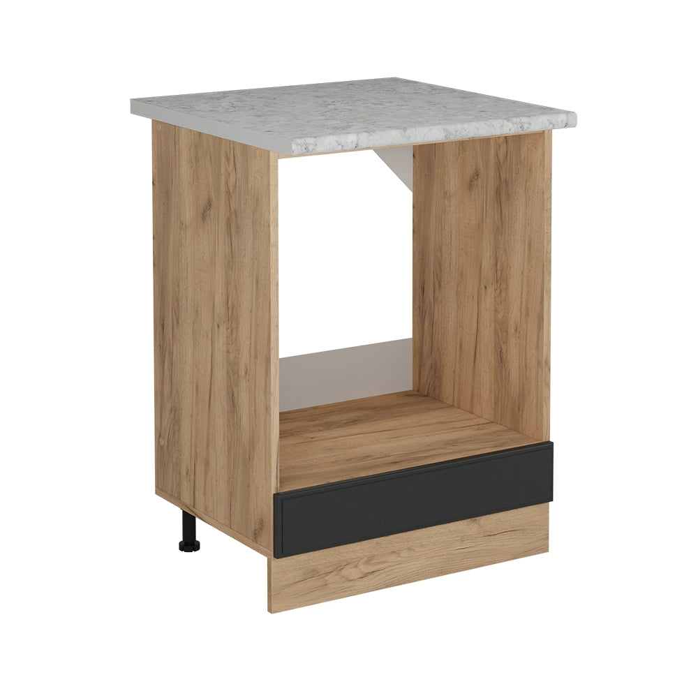 Mobile per forno da incasso R-Line Antracite rustico/Rovere dorato 60 cm PL Marmo Vicco