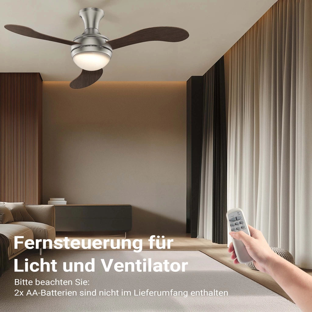 Ventilatore da soffitto Ø 130 cm con 3 pale, lampadario ventilatore con 3 velocità, telecomando, timer, modalità estiva e invernale, 55 W