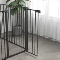 Cancellino per Cani Taglia Media Pieghevole e Modulabile in Metallo e Plastica, 123x102x90 cm, Nero