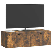 Mobile TV da Muro | Armadietto TV | Mobile Porta TV 98 x 41 x 30 cm Rovere Fumo