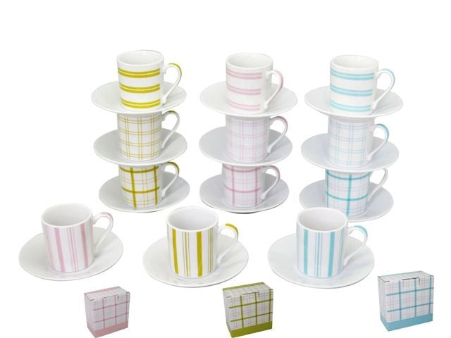 1 Tazzina Tazza da caffe' con piattino scatola regalo Vari Colori