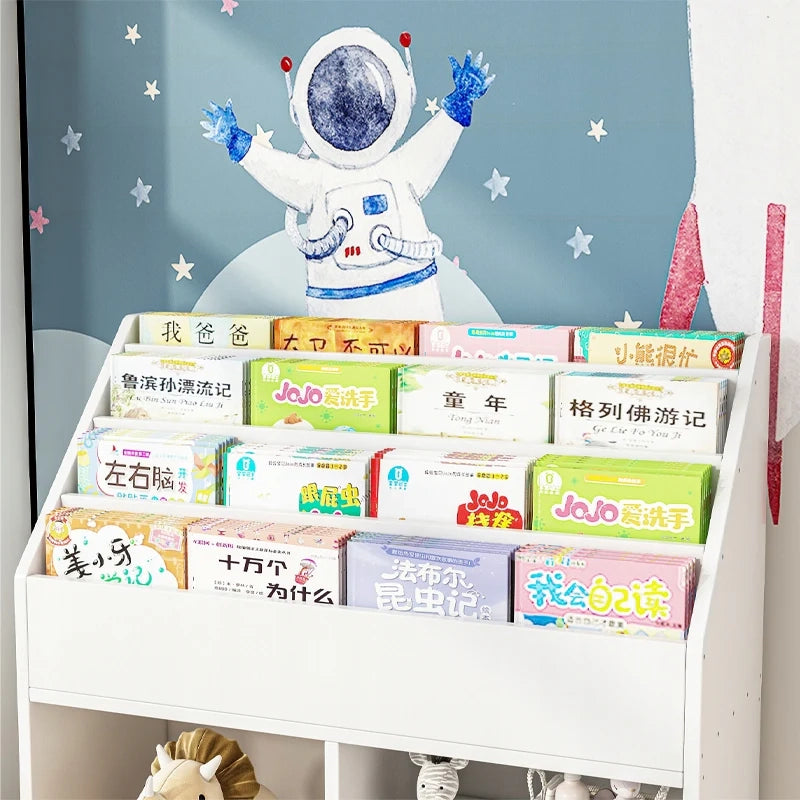 Scaffale Verticale per Bambini – Libreria e Mobile Porta Giocattoli