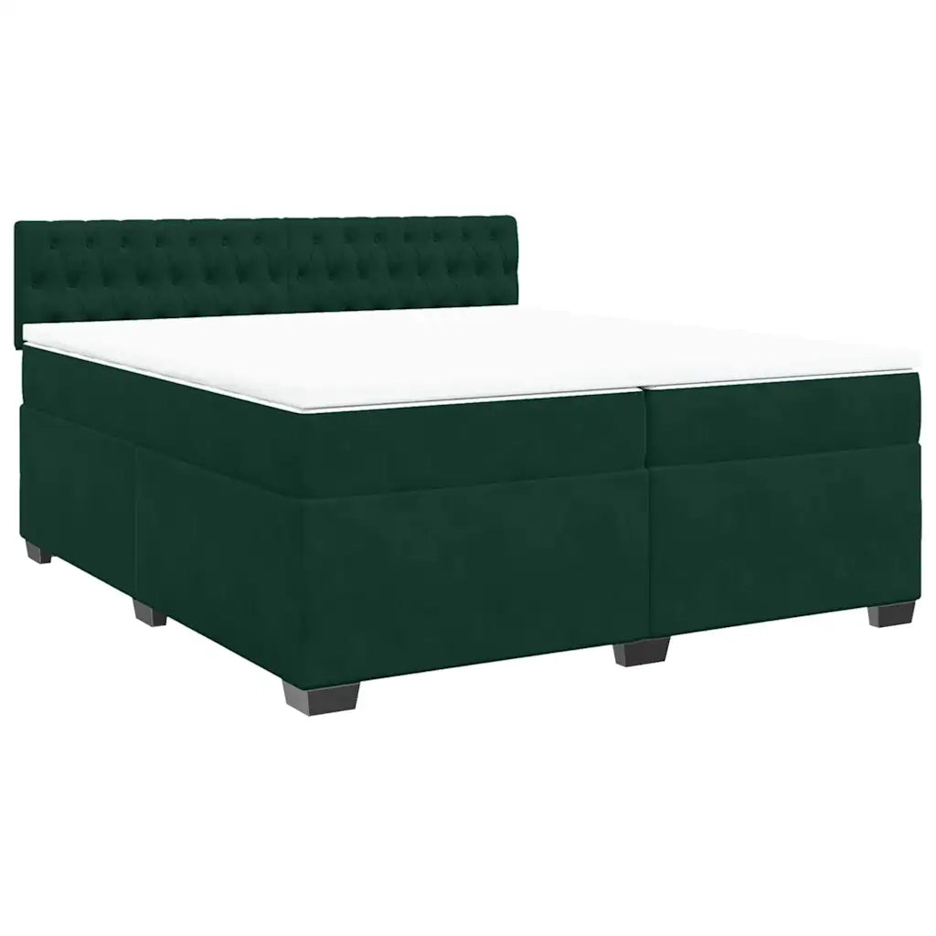Giroletto a Molle con Materasso Verde Scuro 200x200 cm Velluto 3288711