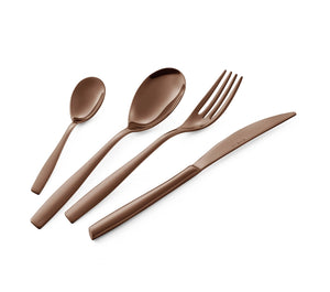 Servizio Set di Posate 24 Pezzi in Acciaio 18/10 PVD Eme Eleven Chocolate
