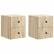 Mobiletto da notte a muro 2 pcs Rovere Sonoma 33 x 34,5 x 40 cm