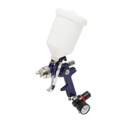 Set di pistola a spruzzo per verniciatura da 600 ml con regolatore di pressione dell'aria, ugello HVLP da 1,4/1,7 mm, pressione massima 3,1 bar.