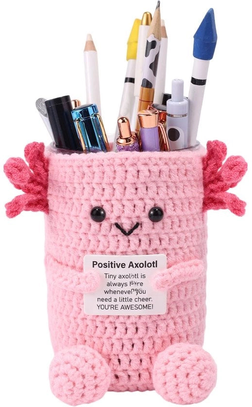 Penne per Axolotl con ghiera di acciaio inossidabile, contenitore per animali con cartello di incoraggiamento, attrezzature scolastiche per aumentare la motivazione degli studenti e organizzare i banchi (rosa)