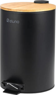 Pulitore di pavimento 12 Litri con chiusura silenziosa in legno di bambù per cucina e bagno - Eliminazione igienizzata dei rifiuti