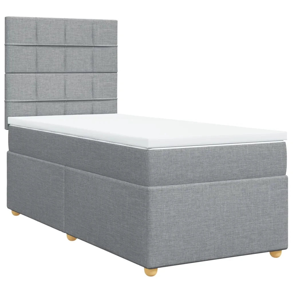 Giroletto a Molle con Materasso Grigio Chiaro 80x200 cm Tessuto 3293407