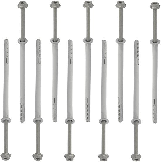 Set di Viti a Tappo Autoimpianto da 10 - Ø 10 x 200 mm - Ø 7 x 210 mm - Inox - Materiale di Fissaggio Duraturo