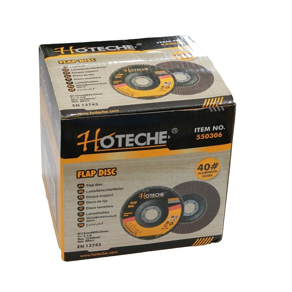 Trade Shop - Set 10 Disco Abrasivo Lamellare Diametro 115x22.23mm Grana 40 Per Smerigliatrice -