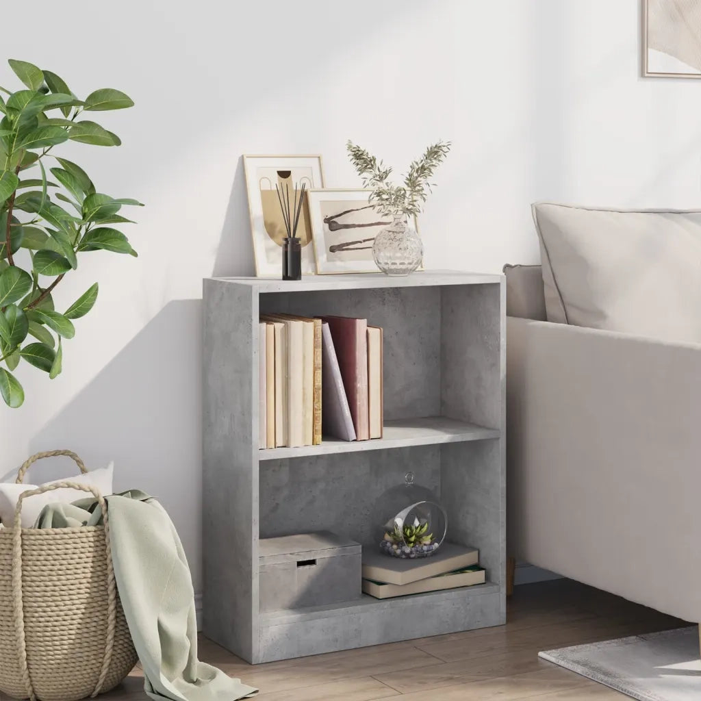 Libreria Grigio Cemento 60x24x76 cm in Legno Multistrato 800859