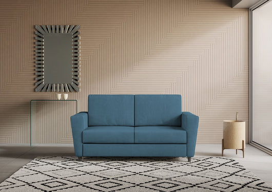 Divano 2 Posti 152x85x85 cm Yasel in Tessuto Avio