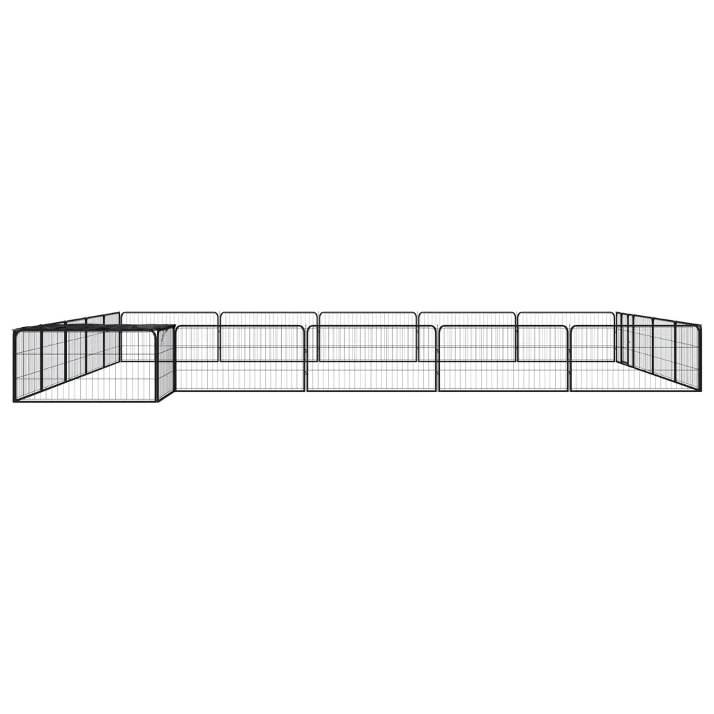 Box Cani 20 Pannelli Nero 100x50 cm Acciaio Verniciato Polvere cod mxl 52691