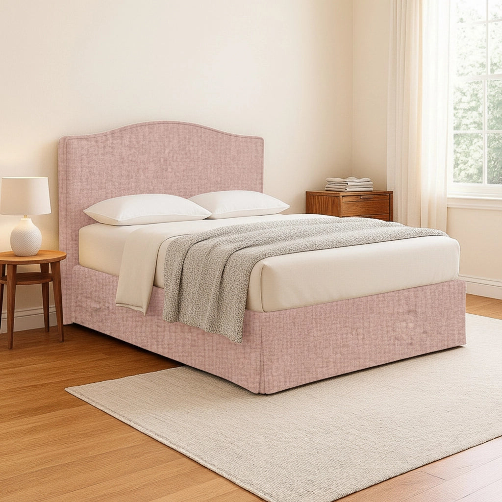 Runcorn, Letto Piazza e Mezza Sfoderabile Made in Italy, Rosa