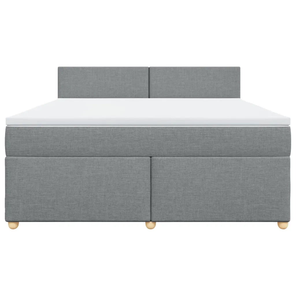 Giroletto a Molle con Materasso Grigio Chiaro180x200 cm Tessuto