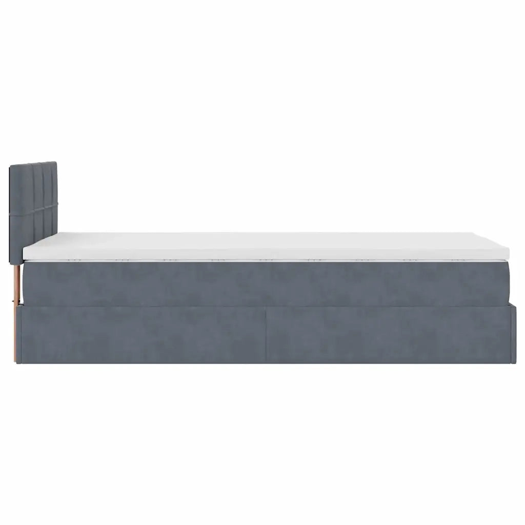 Struttura Letto Pouf con Materasso 100x200 cm Velluto 3311754