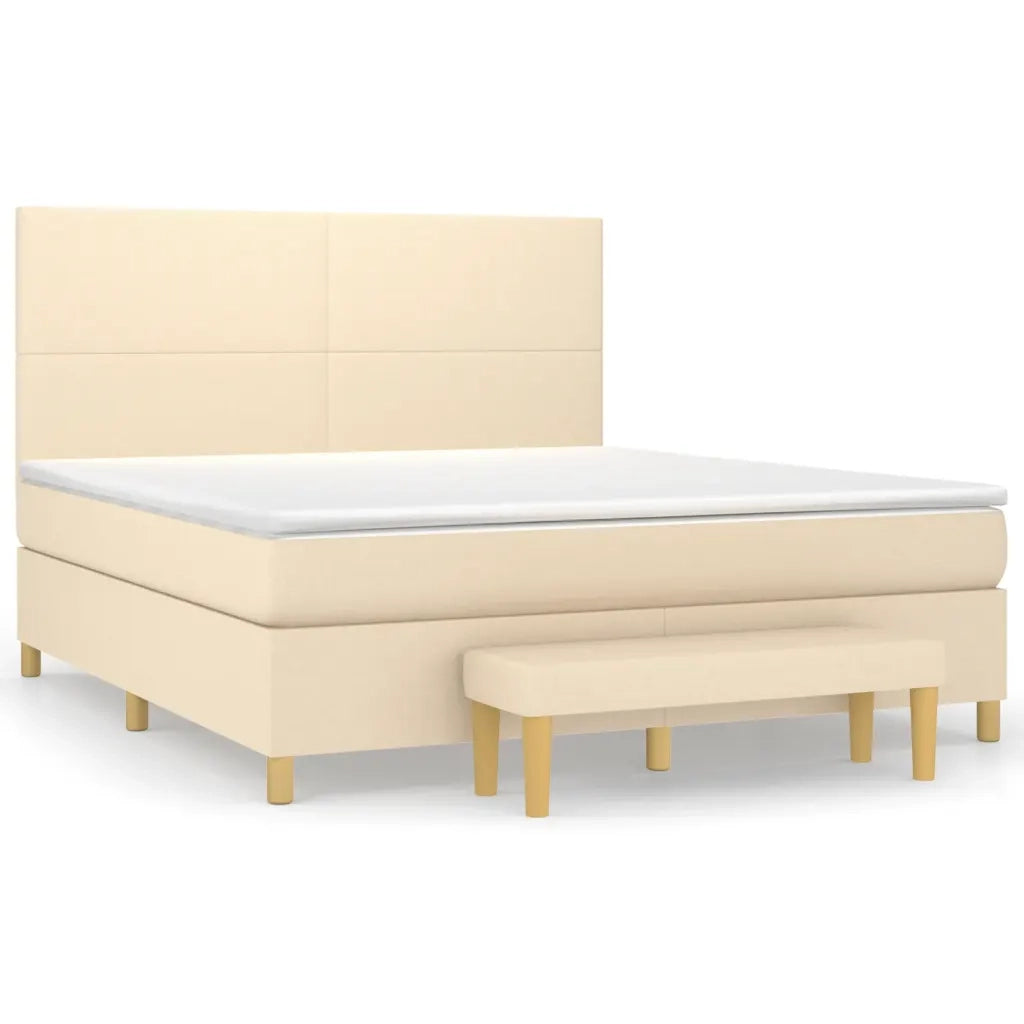 Giroletto a Molle con Materasso Crema 180x200 cm in Tessuto 3137018