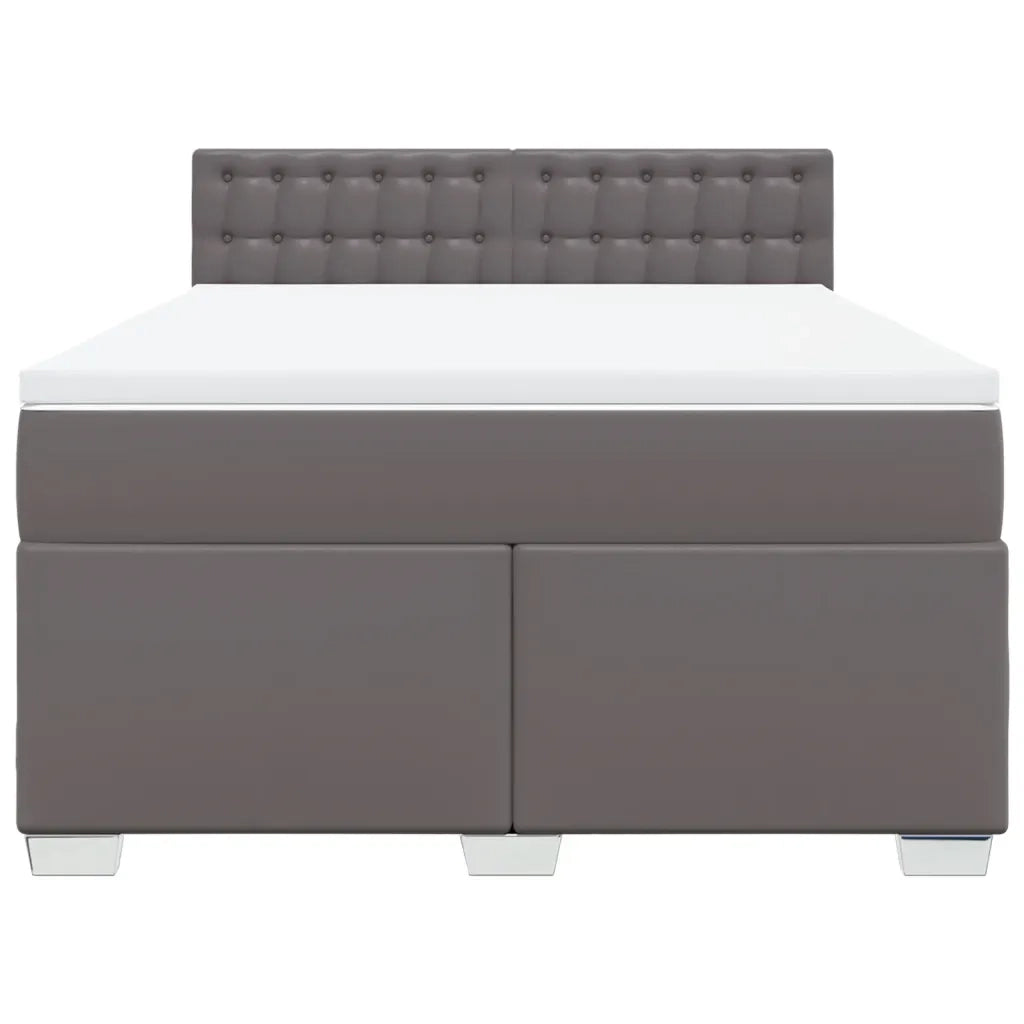 Giroletto a Molle con Materasso Grigio 140x200 cm in Similpelle