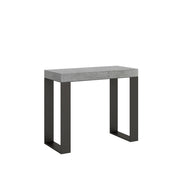 Consolle allungabile 90x40/196 cm Tekno Small Cemento telaio Antracite