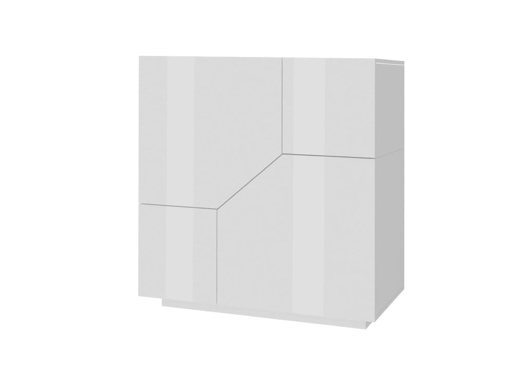 Credenza 80x43cm madia bianca 2 vani soggiorno camera cucina Adara