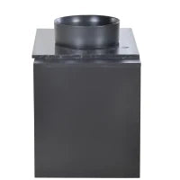 Mobile sospeso per lavabo 80 cm di larghezza, con lavabo in ceramica e cassetti, design moderno, MDF, 80×44×60,5 cm, Nero + Grigio