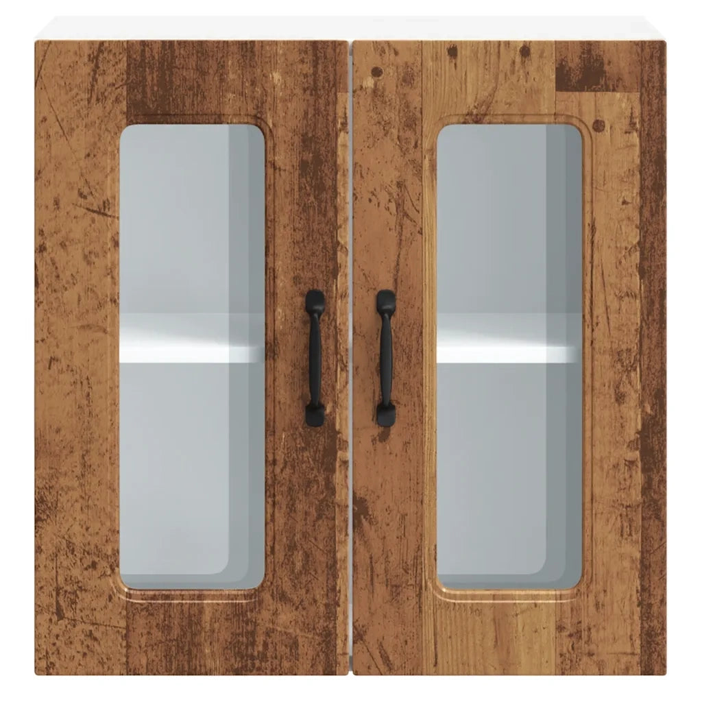 vidaXL Pensile da Cucina con Porta in Vetro Kalmar Legno Vecchio